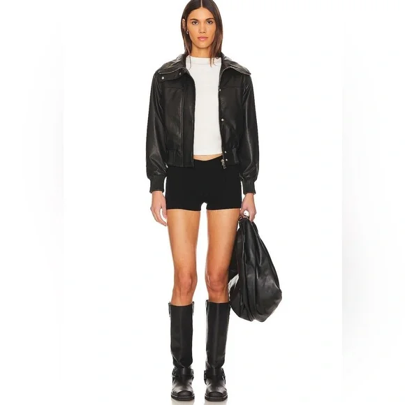 ALLSAINTS Etta Jacket Black Leather Size US 00 - Picture 3 of 7